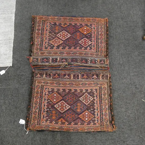 KELIM HAND KNOTTED WOOL CAMEL SADDLE BAGS 810 X 560MM