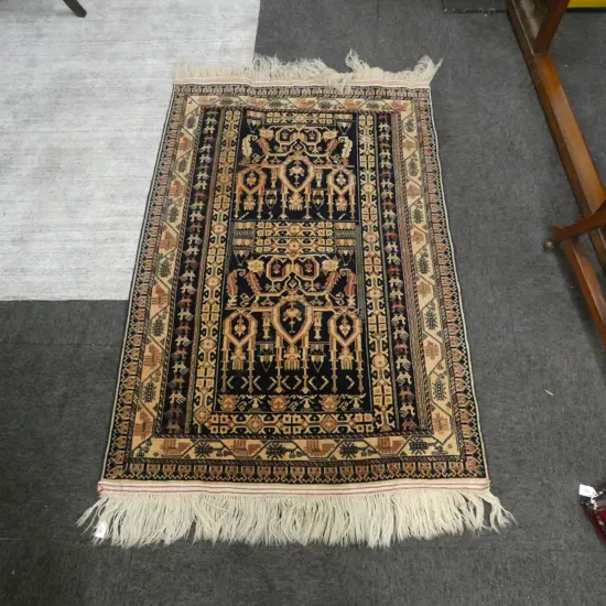 HAND KNOTTED PERSIAN WOOL FRINGED RUG 960 X 1560MM