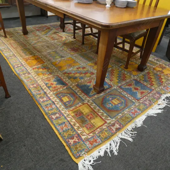 LARGE ORANGE WOOL PILE RUG...