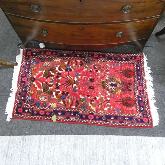 #91G PERSIAN MALAYER HAND KNOTTED RUG 103 X 63 CM