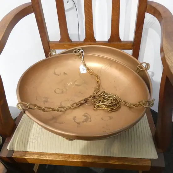 PR COPPER HANGING TRAYS 415mm dia