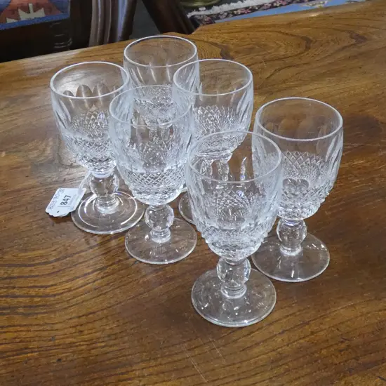 SIX WATERFORD CRYSTAL COLLEEN CLARET GLASSES H. 110MM