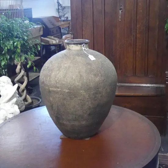 LARGE SHIGARAKI POTTERY STYLE FLOOR VASE w. FELSPAR H.490mm