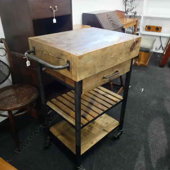 BUTCHER BLOCK KITCHEN COUNTER 640x500x1000mm