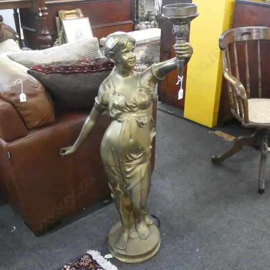 BRASS LADY LAMP H.1185mm