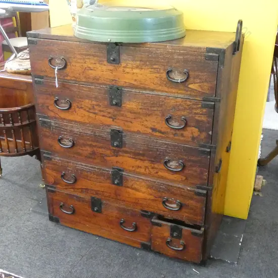 JAPANESE TANSU CHEST OF DRAWERS...