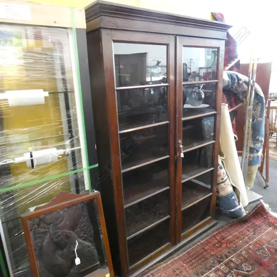 LARGE MAHOGANY BOOKCASE w. 5 SHELVES...