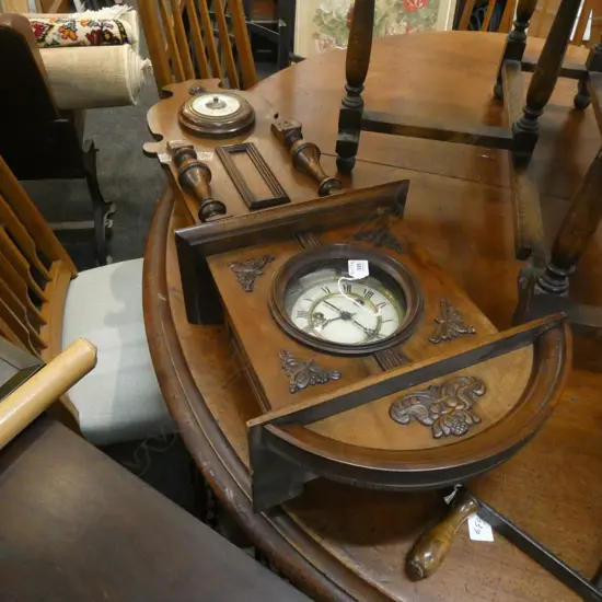 VINTAGE STYLE WALL CLOCK / BAROMETER H.950mm