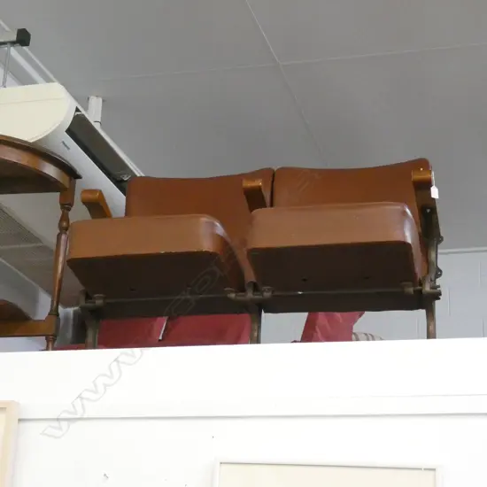 VINTAGE MOVIE CINEMA FOLD DOWN VINYL SEATS W.1075mm...