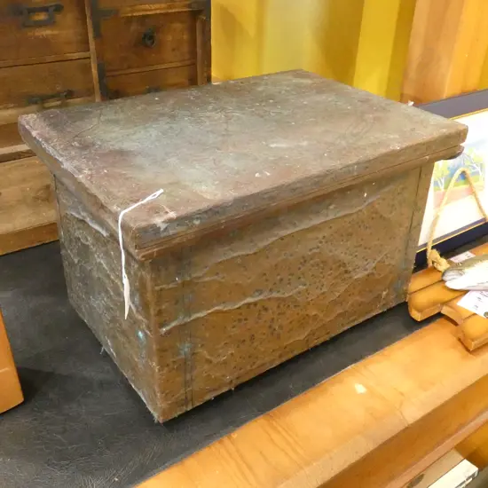 VINTAGE BEATEN COPPER FIRE BOX W.445mm
