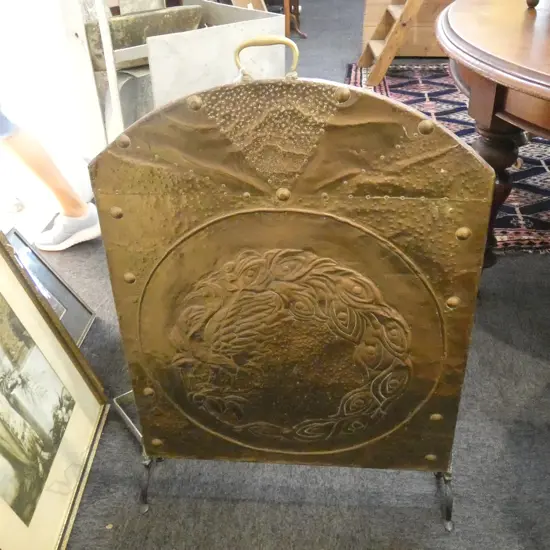 BRASS & COPPER FIRE SCREEN 610 X 900MM