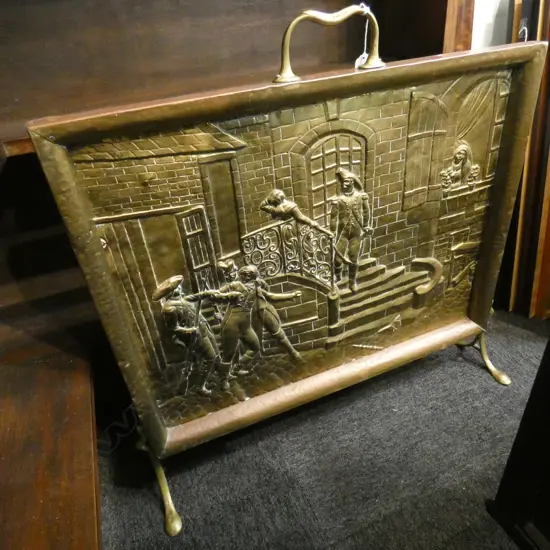 COPPER & BRASS FIRE SCREEN  720 X 740MM