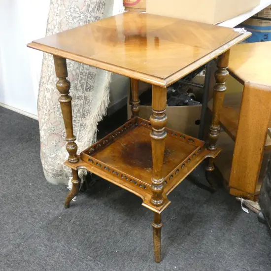 TWO-TIER WOODEN OCCASIONAL TABLE  550 X 550 X 750MM