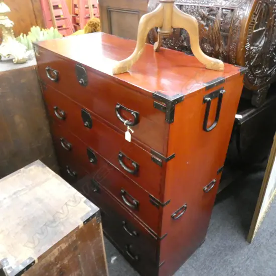 EARLY 1900’S KYOTO ‘AKA-DANSU’ KIMONO CHEST 