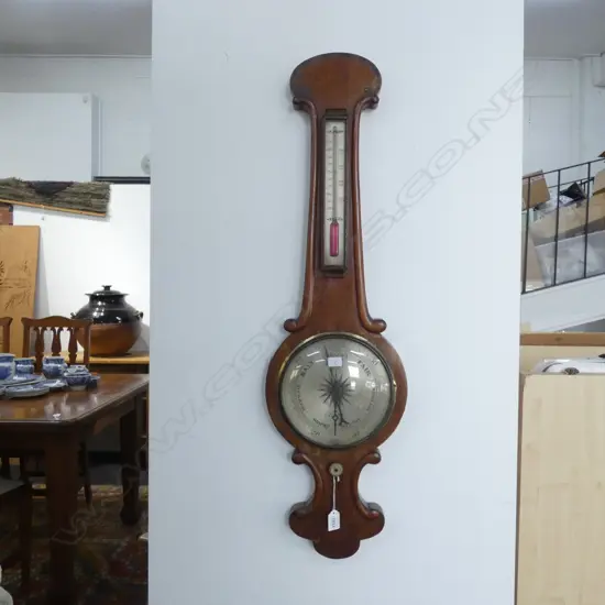 MAHOGANY FRAMED BAROMETER H.910mm