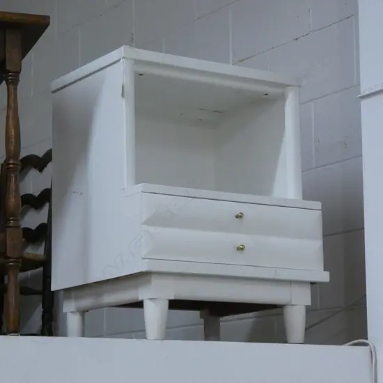 WHITE PAINTED BEDSIDE CABINET W.510mm H.690mm