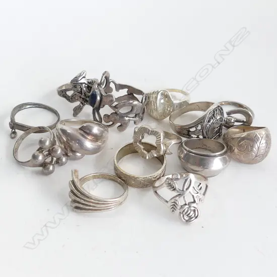 14 ASST. STG RINGS 56 GRAMS