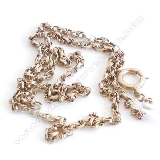 9CT GOLD C1900 NECK CHAIN  SOME LINK FAULTS L.400mm 4.45gms