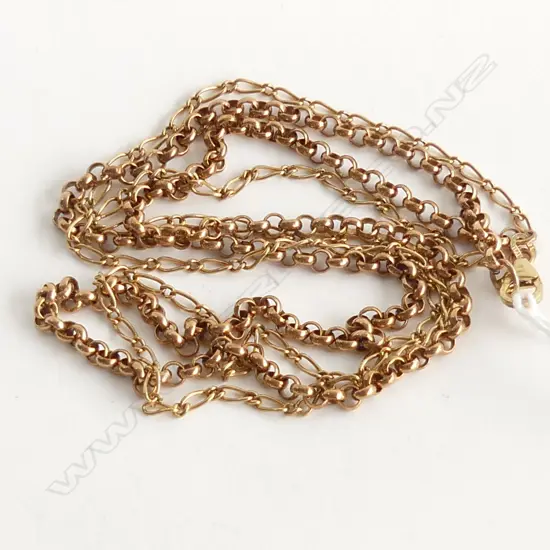 (61) 9CT ROSE GOLD DOUBLE CHAIN NECKLACE 16.4gm