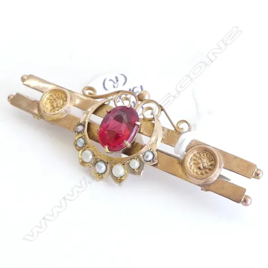 VICTORIAN 9CT GOLD FANCY BAR BROOCH 4.44gms