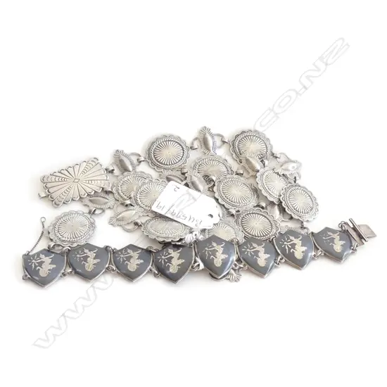 STG SILVER CHAIN / BELT L.750mm + THAI SILVER BRACELET 118 GRAMS