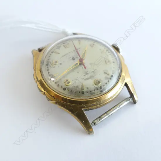 ERNEST BOREL VINTAGE AUTO GENTS WATCH RUNNING NO STRAP