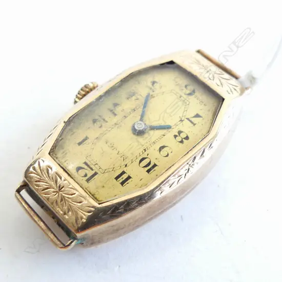 9CT WATCH CASE 'MAJEX' (4.7 GRAMS w. MOVEMENT REMOVED)