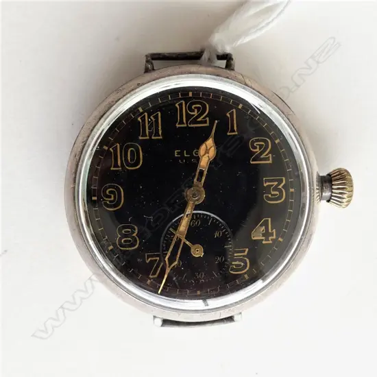 ELGIN TRENCH WATCH BLACK DIAL