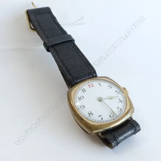 1930's ROLLED GOLD SWISS GENTS WRISTWATCH W ROLEX MOVEMENT