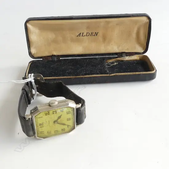 ALDEN 1940'S GENTS WATCH IWC MOVEMENT ORIGINAL BOX