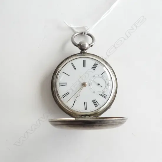 SILVER GENTS FOB WATCH KEY WIND