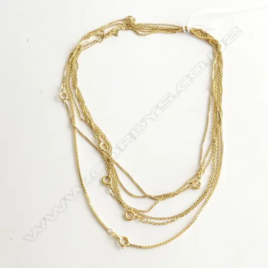 6 ASST. ROLLED GOLD NECKLACES BY SPIDEL GERMANY (AS NEW)