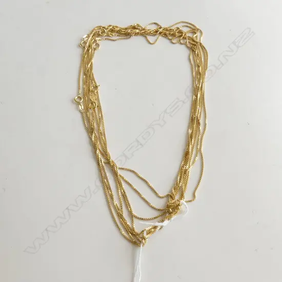 8 BOX CHAIN ROLLED GOLD NECKLACES BY SPIDEL L.450mm GERMANY (AS NEW)