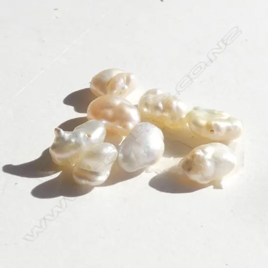 8 FRESH WATER PEARLS WITH SMALL HOLES 