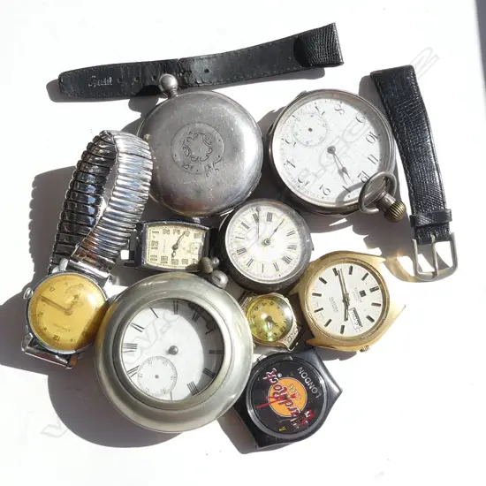 9 ASST WATCHES: 4 POCKET + 5 WRIST SOME A.F