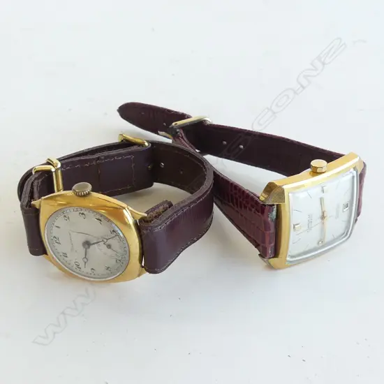 2 GENTS VINTAGE GP WATCHES; CARAVELLE & GROSVENOR