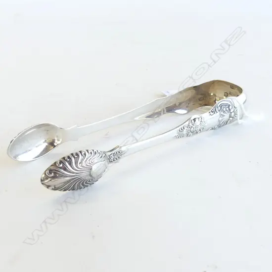 VICTORIAN SCOTTISH SILVER SUGAR TONGS GLASGOW 1869 53gm