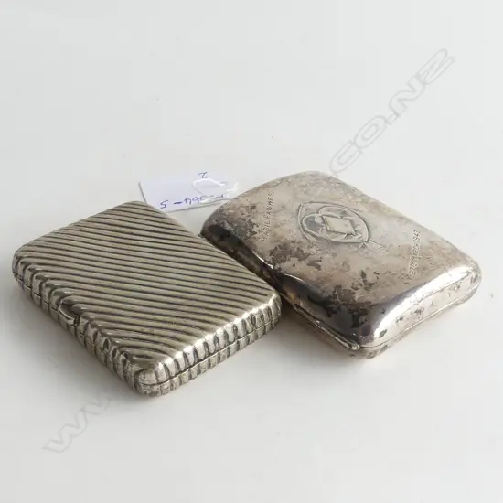 2 VINTAGE CIGARETTE CASES; 1 STG SILVER & ONE EP 