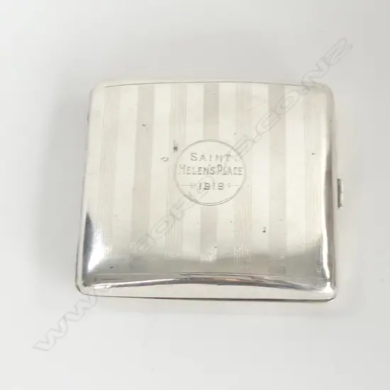 BIRMINGHAM 1918 SILVER CIGARETTE CASE machine engraved