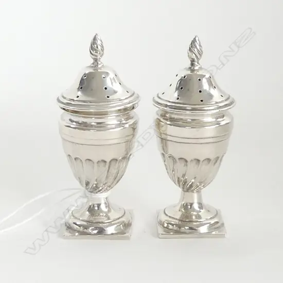 PR SILVER PEPPERETTES Birmingham 1905 classical urn form