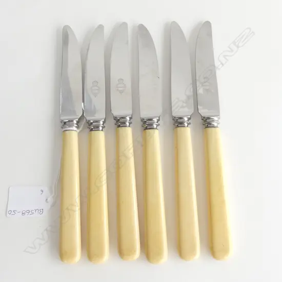 SIX IVORY HANDLED FRUIT KNIVES