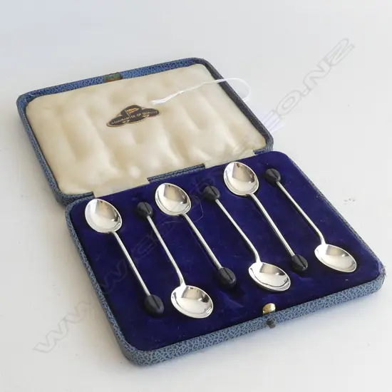 BOXED SILVER COFFEE SPOONS SHEFFIELD 1937