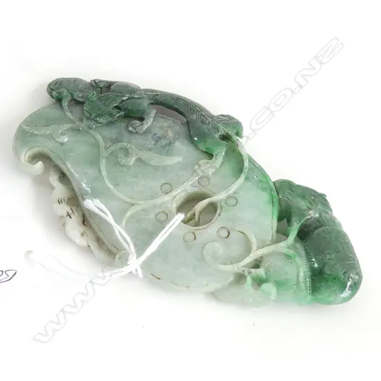 CHINESE JADE CARVED HANDLING PIECE FAULTED L.118mm