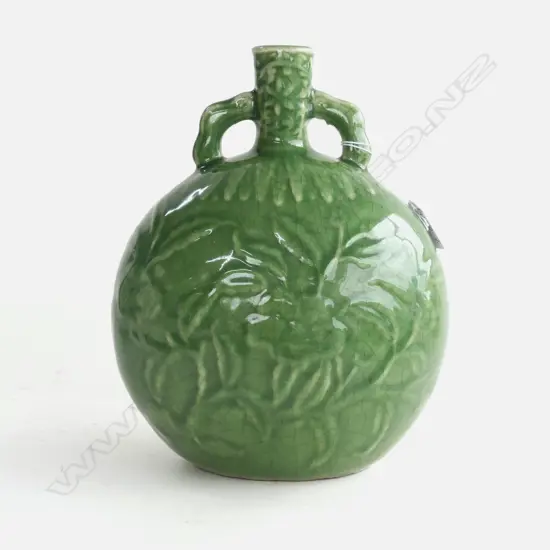 LG GREEN ORIENTAL 2-HANDLE EWER - CRAZING, H 280MM