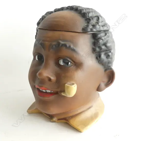 (11) LIDDED TOBACCO JAR IN FORM OF BROWN CHILD H.150MM 