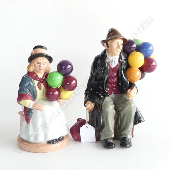 (20690) ROYAL DOULTON 'THE BALLOON MAN' & 'BALLOON GIRL' AF H. 185mm