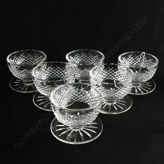 6 WATERFORD SUNDAE BOWLS