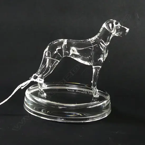 GREAT DANE GLASS STATUETTE - SIGNED & DATED 'NEIL HARRIS 2016'
