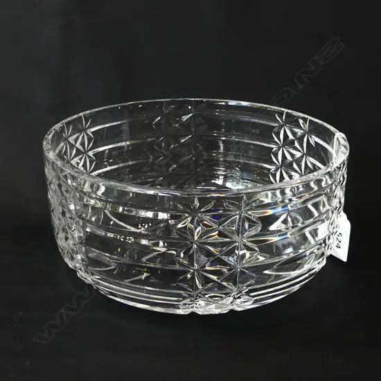 WEBB CORBETT ART DECO CUT CRYSTAL BOWL DIA 200MM