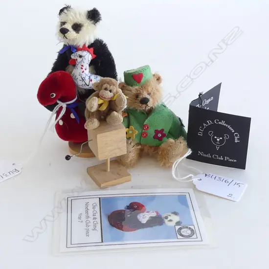 2 DEB CANHAM LTD. ED. BEARS; 'THE ORGAN GRINDER w. MONKEY' & 'CHA-CHA & CHING' w. certificates H.110mm